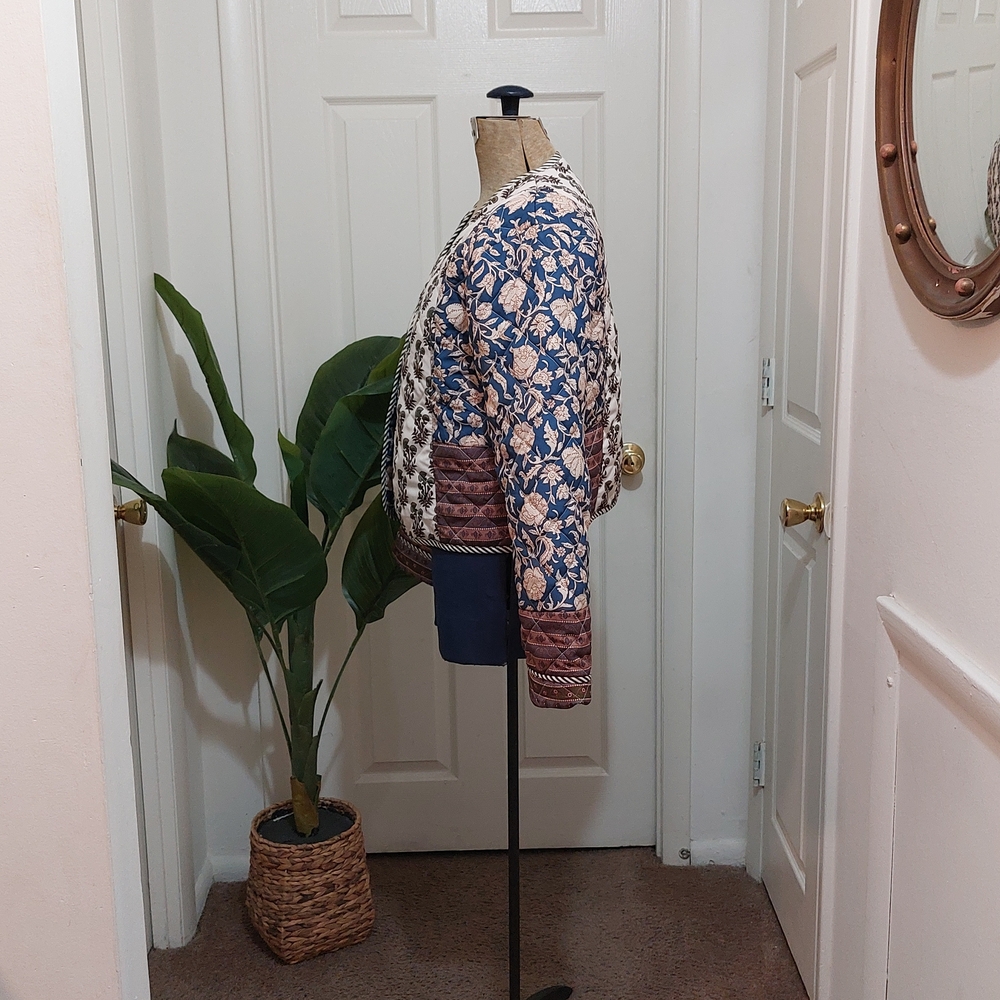 Floral Patterned Open Front Jacket - image 8